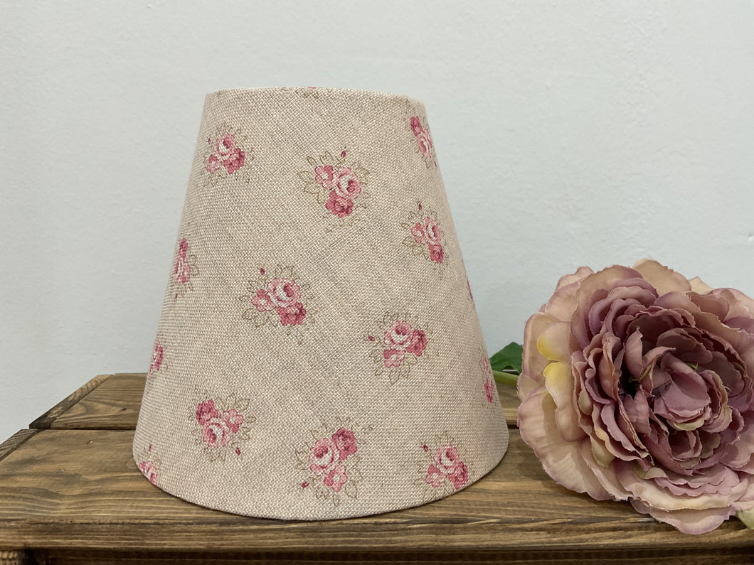 Candle Clip Lampshade - Peony and Sage Pretty Posies on cashmere