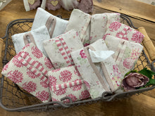 Load image into Gallery viewer, Pocket Tissue cover - Peony and Sage Ikat linen
