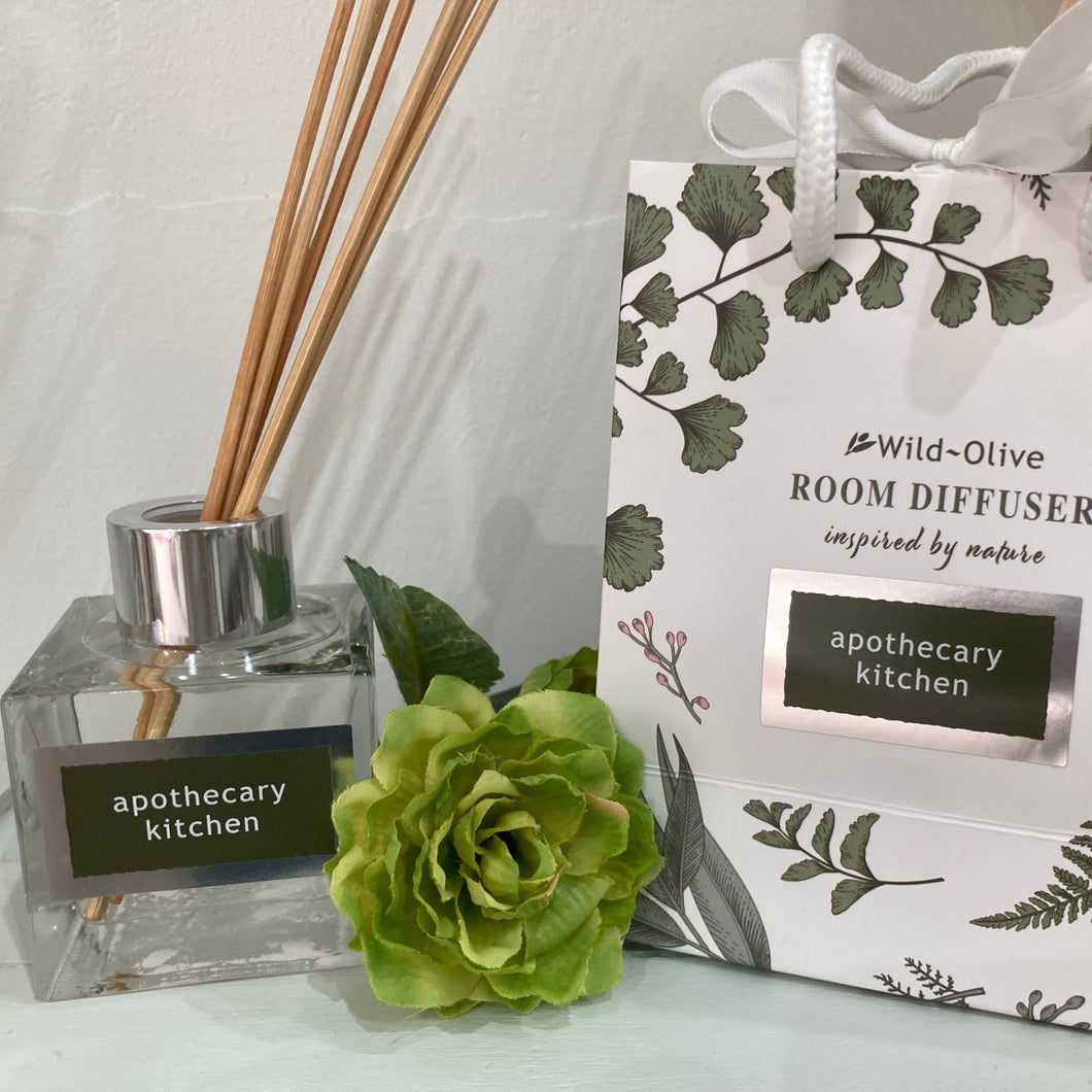 Handmade Botanical Reed Diffuser - Apothecary Kitchen - Wild Olive