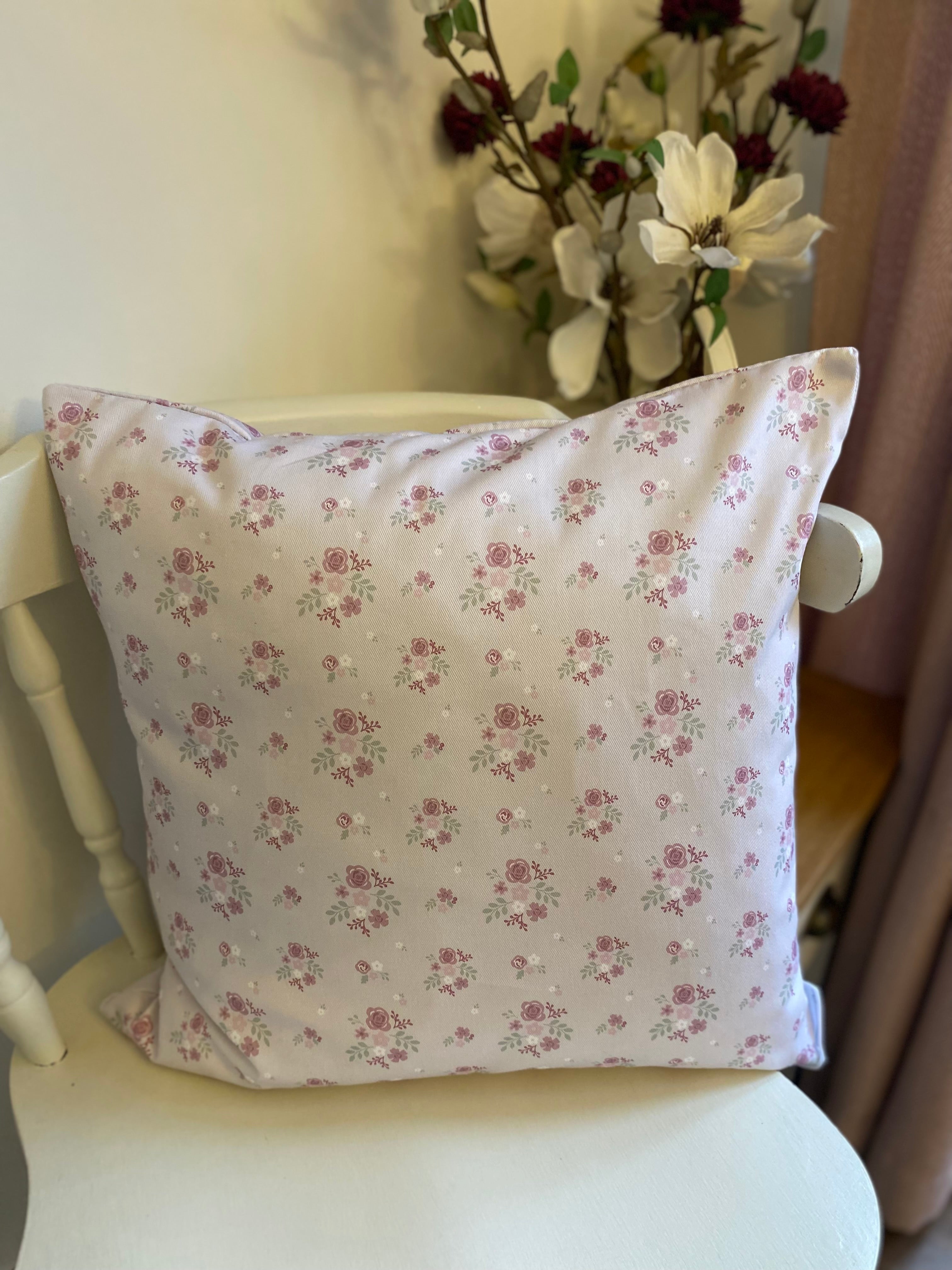 Cushion Cover - Linen and Rose - Damson Vintage - 45cm