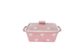 Isabelle Rose - Butter Dish - Pink and white Hearts