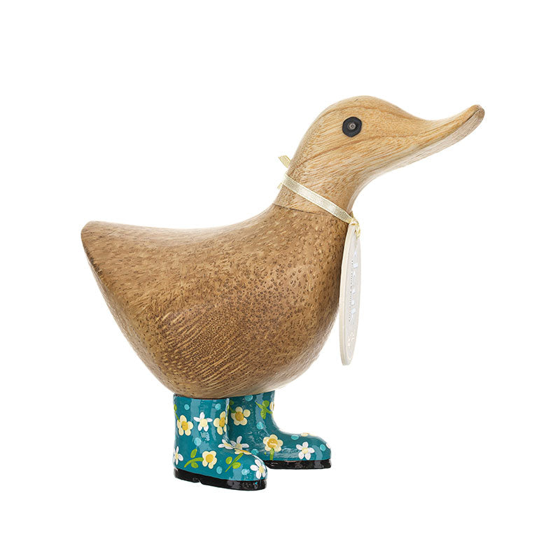 DCUK - Ducky Turquoise floral wellies