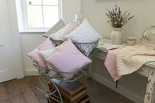 Load image into Gallery viewer, Cushion Cover - Linen and Rose Fog (green) Ditsy  - 32cm x 32cm
