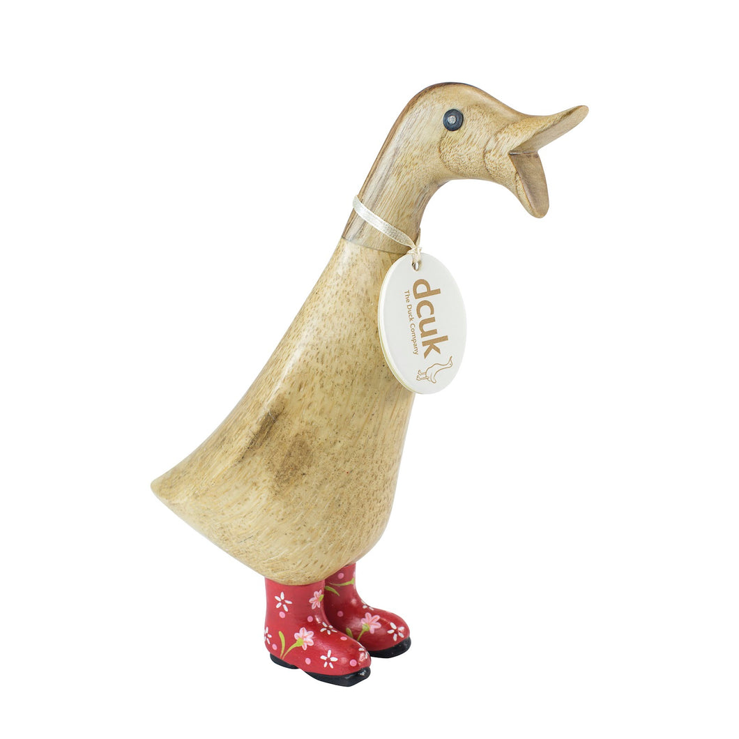 DCUK - Duckling floral Red wellies