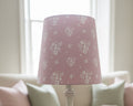 Empire Lampshade - Linen & Rose -  Damson Primrose Pink on White Cotton - 20cm Empire
