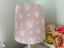 Load image into Gallery viewer, Empire Lampshade - Linen &amp; Rose -  Damson Primrose Pink on White Cotton - 20cm Empire
