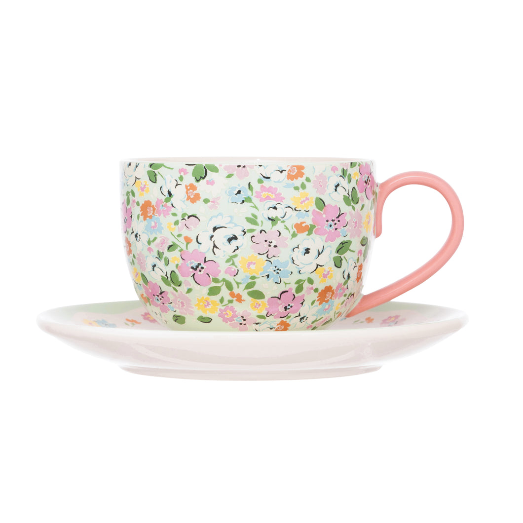 Cath Kidston - Tea Cup & Saucer - Feels Like Home