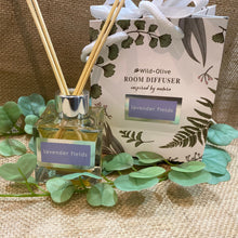 Load image into Gallery viewer, Lavender reed diffuser handmade in the Peak District by Wild Olive
