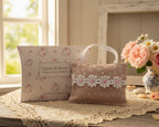 Hanging Lavender Pouch - pink ditsy and dotty
