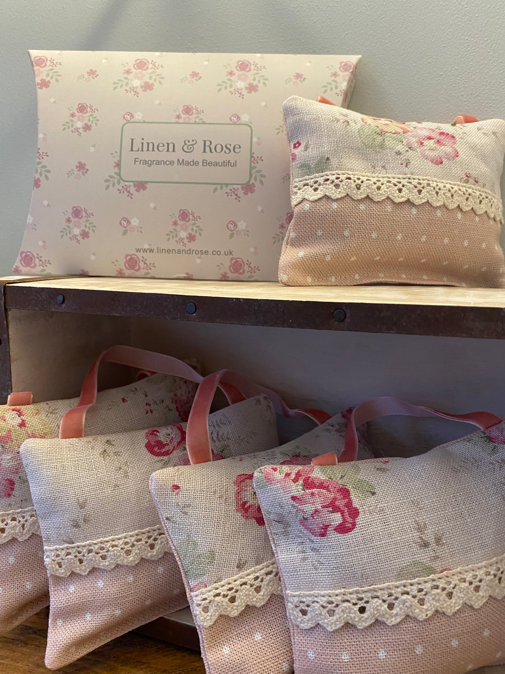 Hanging Lavender Pouch - Sweet Pea & Dotty- Peony and Sage