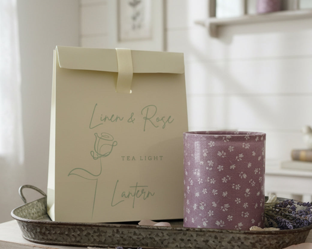 Lantern - Linen & Rose - Ditsy Mauve - Free Gift Box