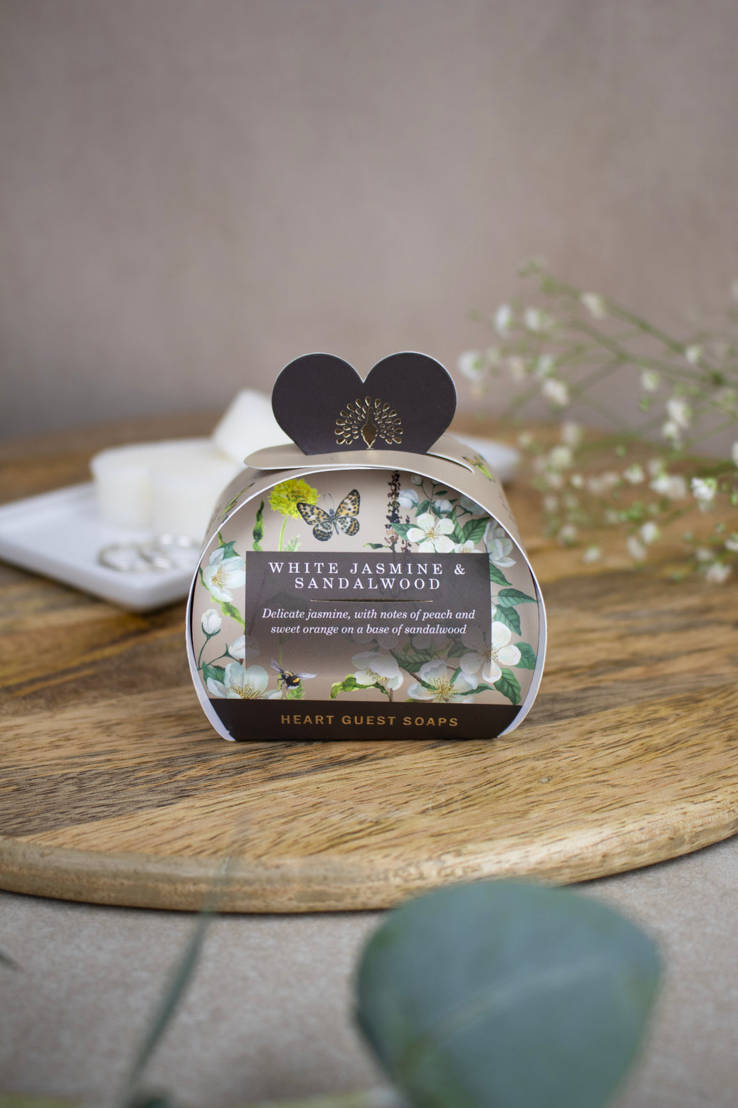 Mini Heart Soaps - English Soap Company - White Jasmine & Sandalwood