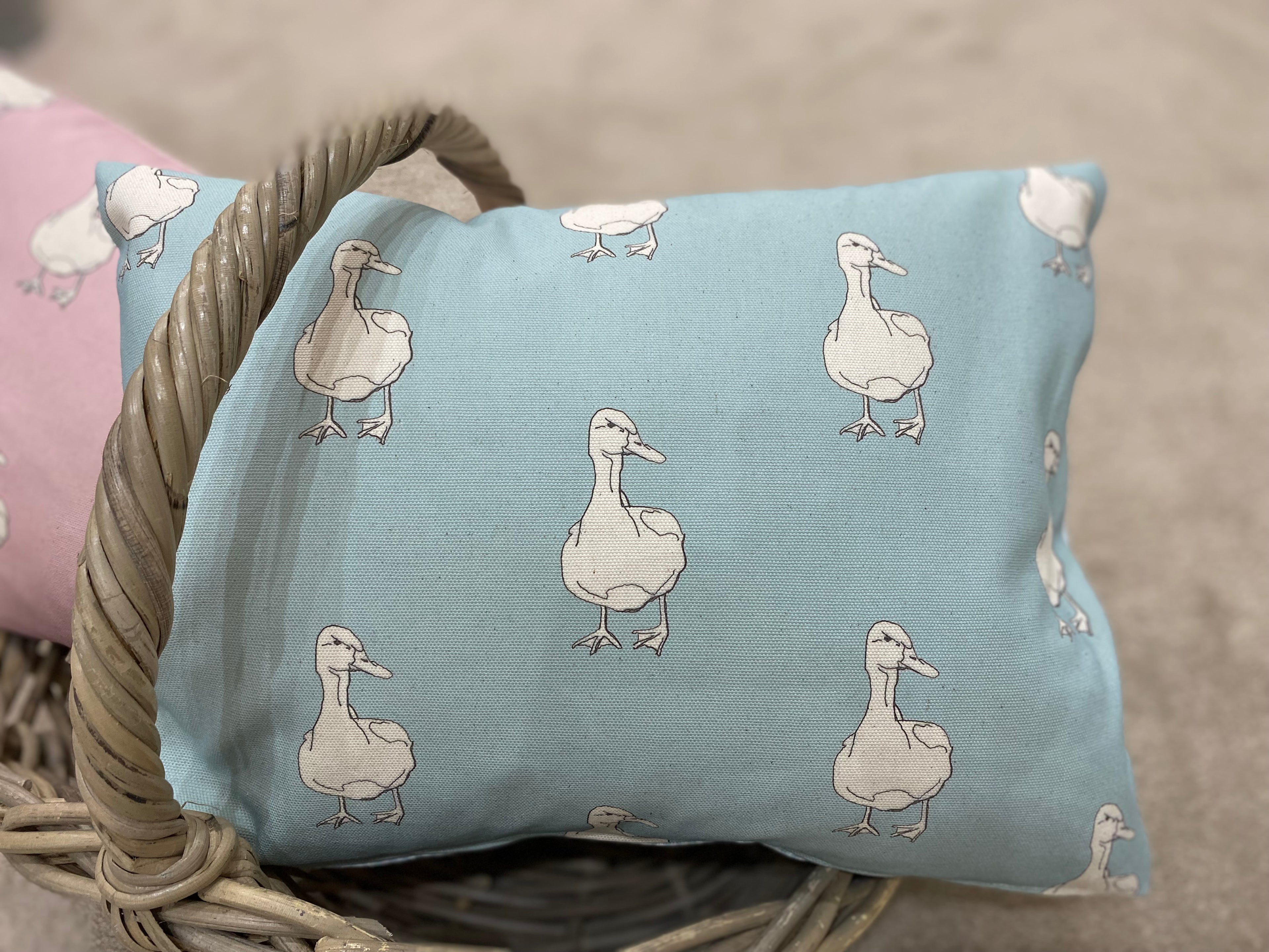 Cushion Cover - Milton and Manor Farmhouse Duck - 30cm x 40cm- Blue