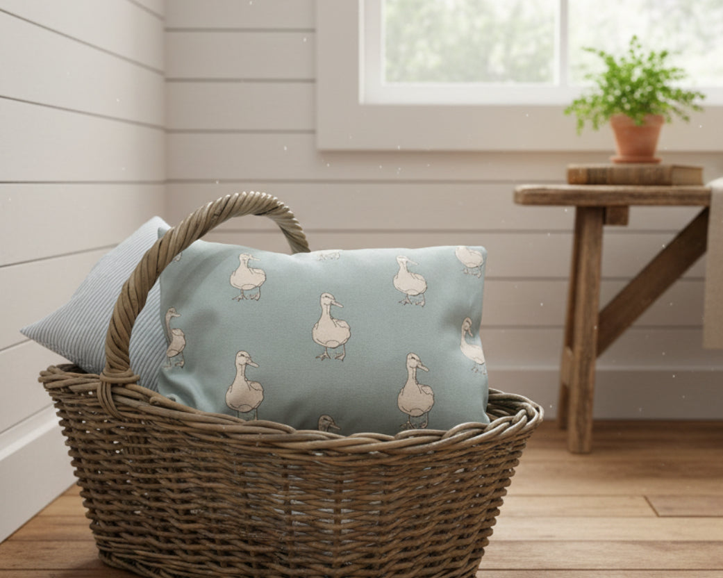 Cushion Cover - Milton and Manor Farmhouse Duck - 30cm x 40cm- Blue