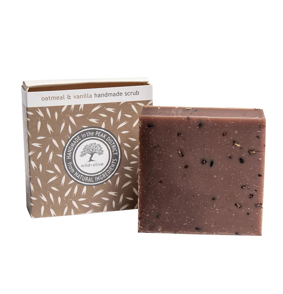 Oatmeal and Vanilla Scrub Soap bar 100g or 50g - Wild Olive