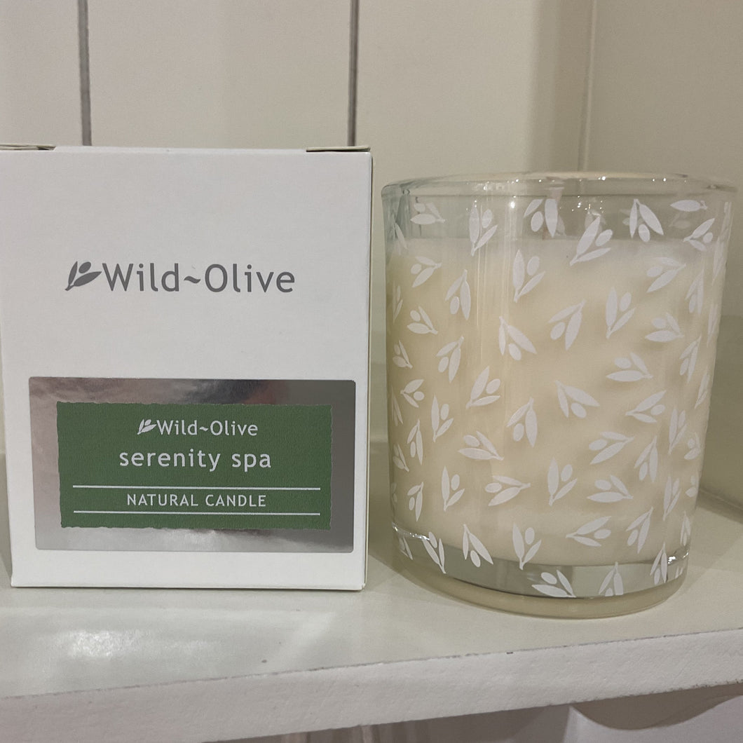 Glass Candle - Serenity Spa - Wild Olive