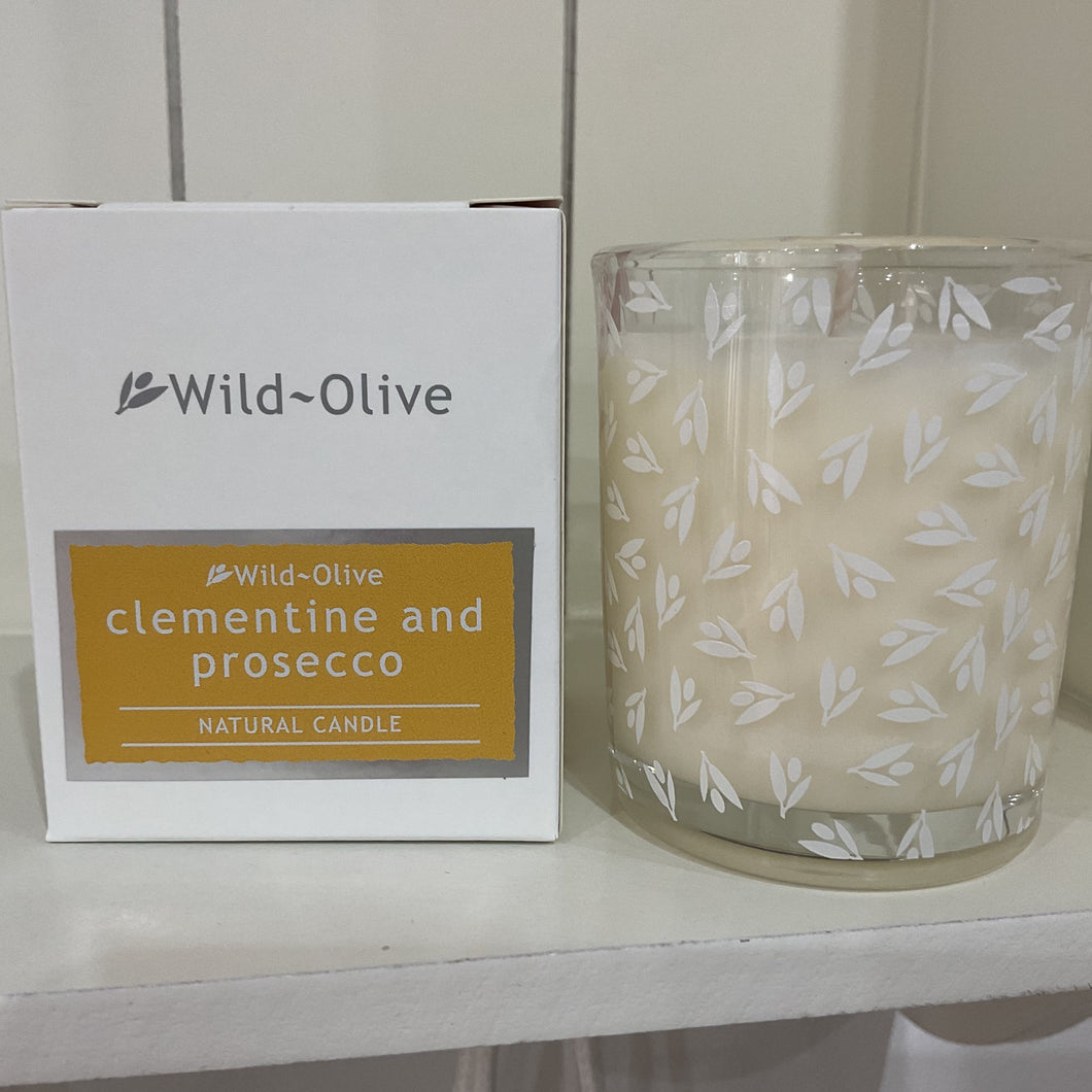 Glass Candle - Clementine and Prosecco - Wild Olive