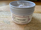 Hand poured Tin candle with wax floral design - Lavender
