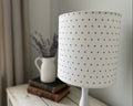 Lampshade - Linen & Rose Dotty Denim - 15cm drum