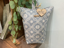 Load image into Gallery viewer, Doorstop - Peony &amp; Sage Bolonia Lisbon Blue linen
