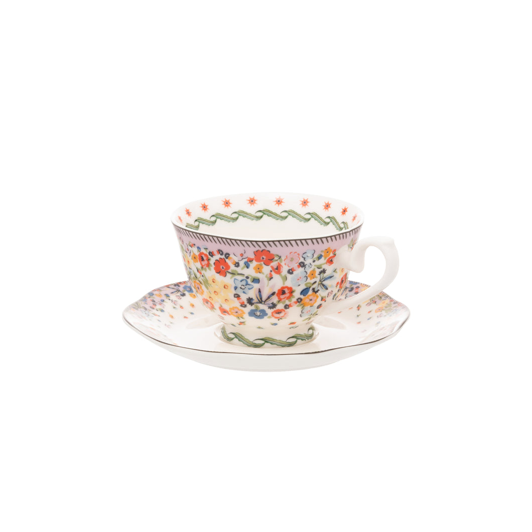 Cath Kidston - China Tea Cup & Saucer - Harmony Ditsy