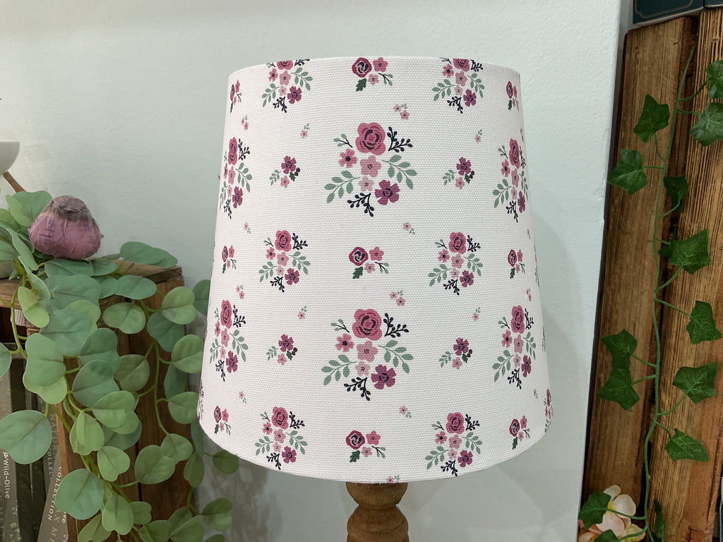 Empire Lampshade - Linen & Rose Damson multi - 20cm Empire