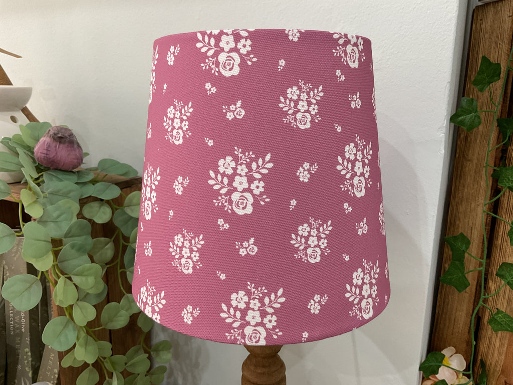 Empire Lampshade - Linen & Rose Damson Darker Rose - 20cm Table shade