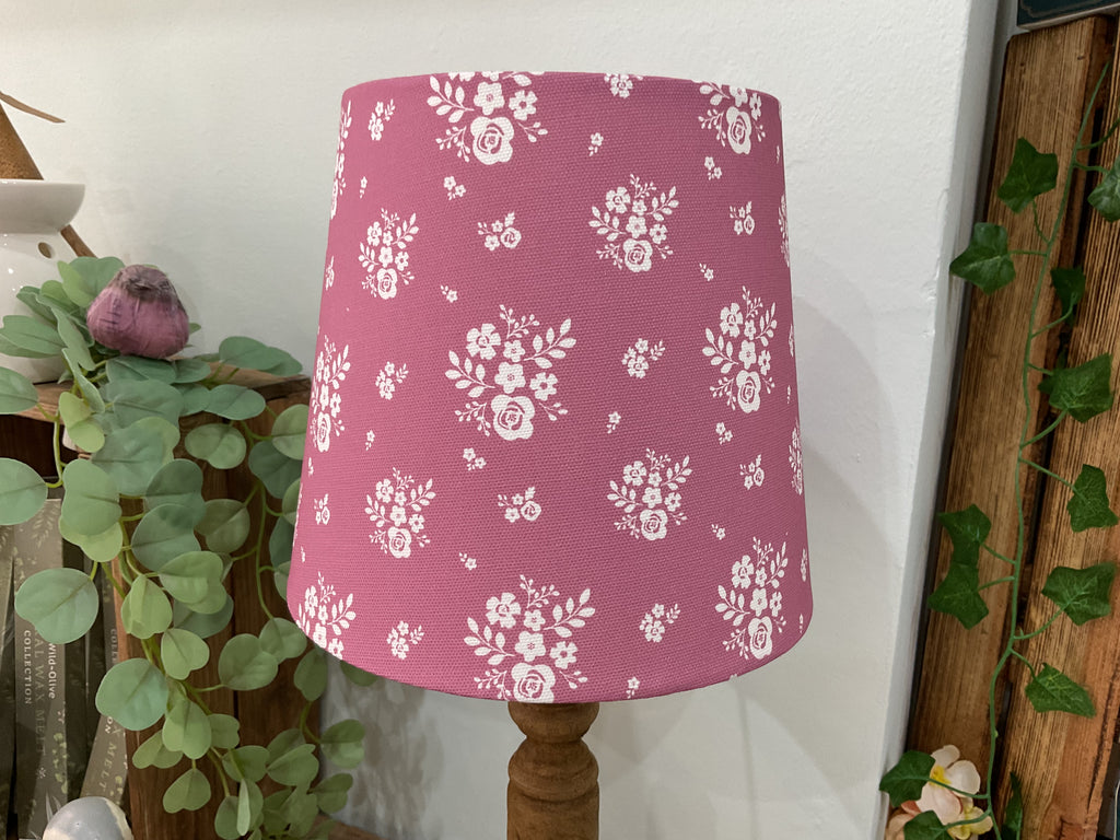 Empire Lampshade - Linen & Rose Damson Darker Rose - 20cm Table shade