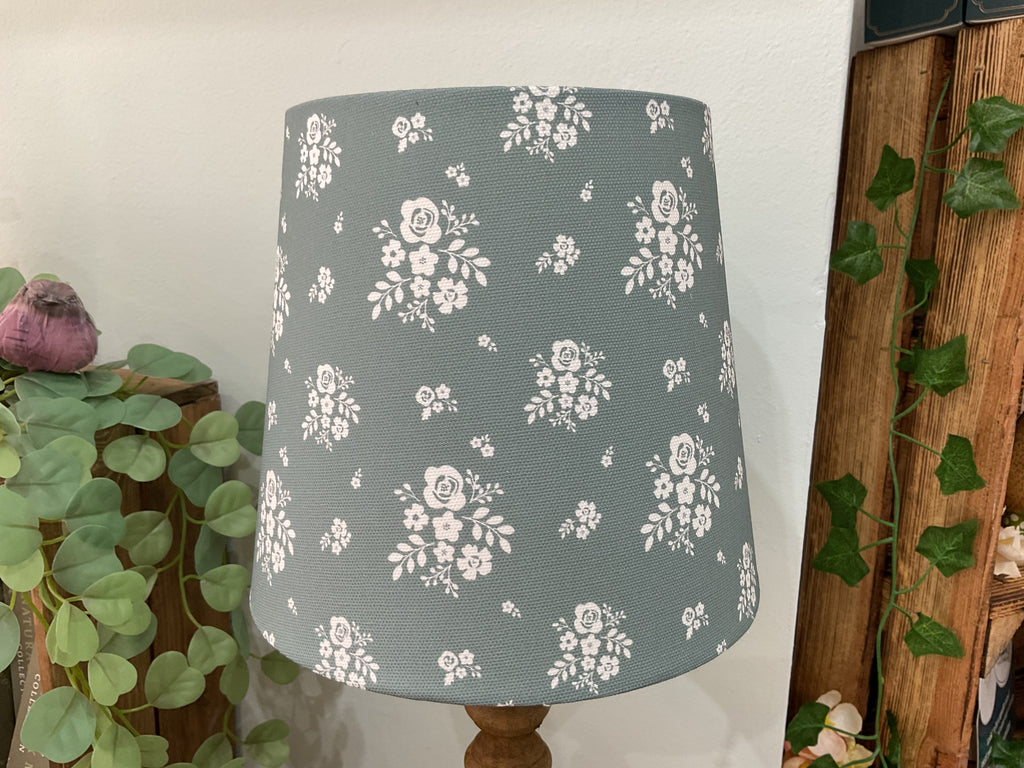 Empire Lampshade - Linen & Rose Damson Sea Green - 20cm Empire