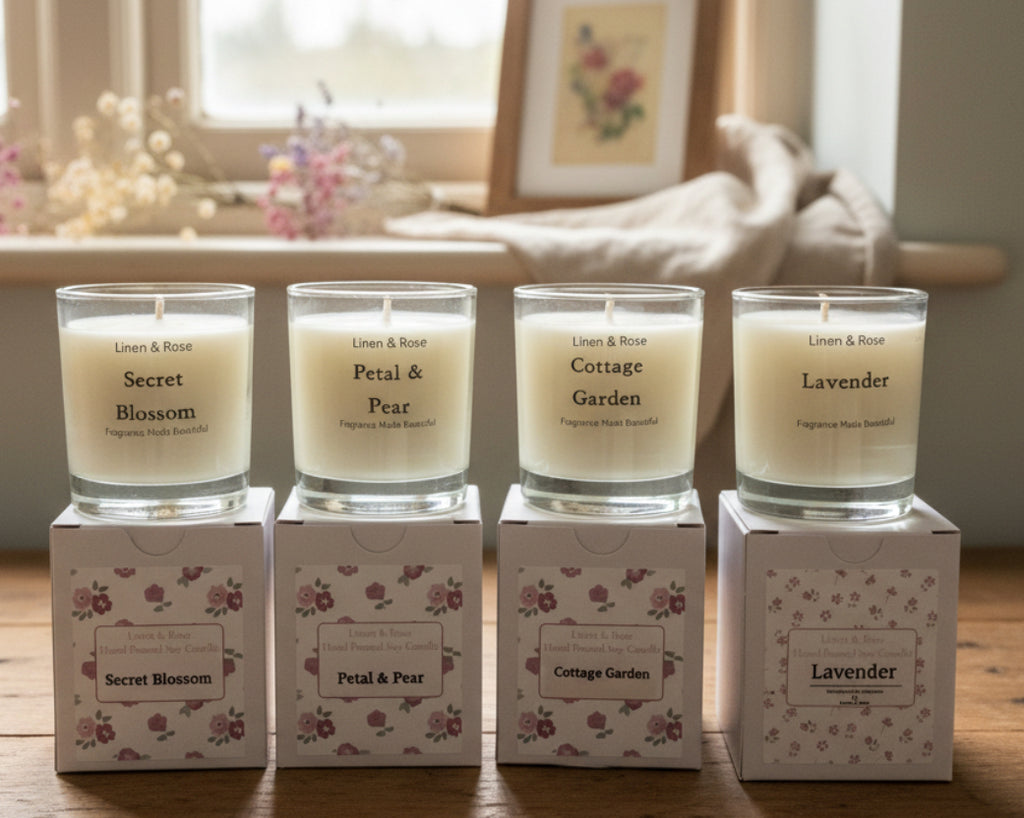 Hand poured 20cm Glass candle - multi fragrances and multi buy offer