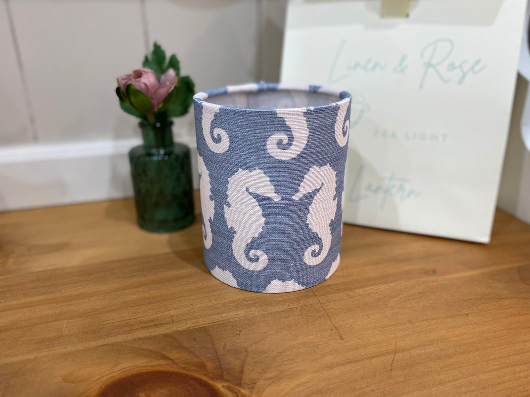 Lantern - Peony and Sage Seahorse Gustavian Blue - Free Gift Box