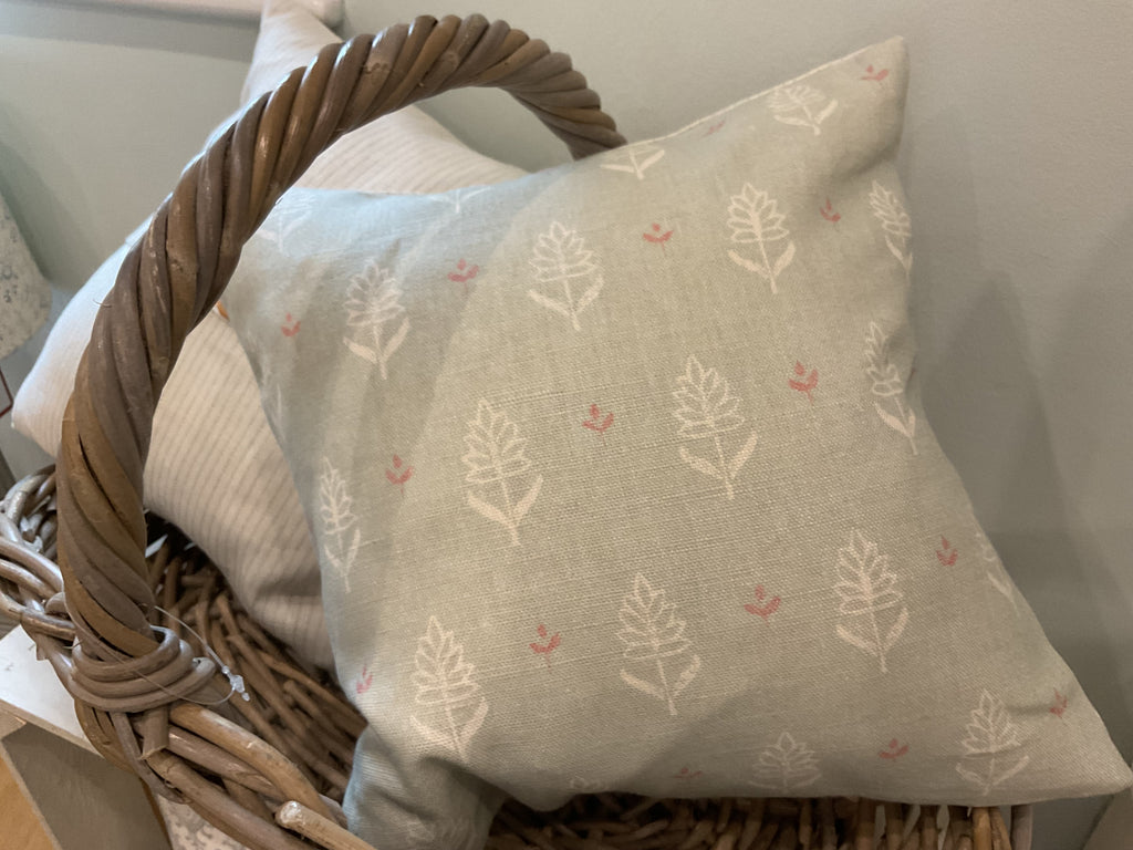 Cushion Cover - Sarah Hardaker Amelie duck egg and pink - 32cm x 32cm