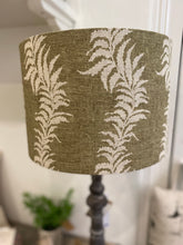 Load image into Gallery viewer, Lampshade - Peony &amp; Sage Fern Green linen- 30cm drum
