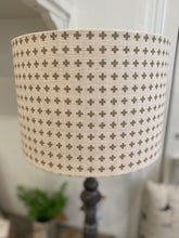 Load image into Gallery viewer, Lampshade - Peony &amp; Sage Petit Mont green on cream linen- 30cm drum
