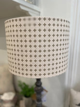 Load image into Gallery viewer, Lampshade - Peony &amp; Sage Petit Mont green on cream linen- 30cm drum
