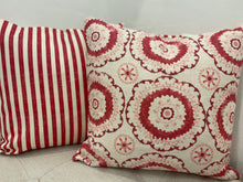 Load image into Gallery viewer, Cushion Cover - Peony and Sage - Suzannie reds  - 36cm x 36cm
