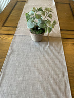 Table Runner - Peony and Sage - Gorgeous Truffle linen