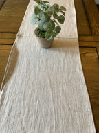 Table Runner - Peony and Sage - Gorgeous plain Dune linen