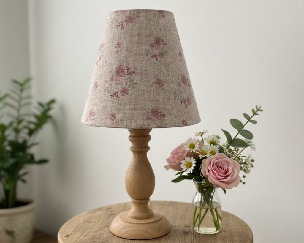 Candle Clip Lampshade - Damson natural linen - Multi