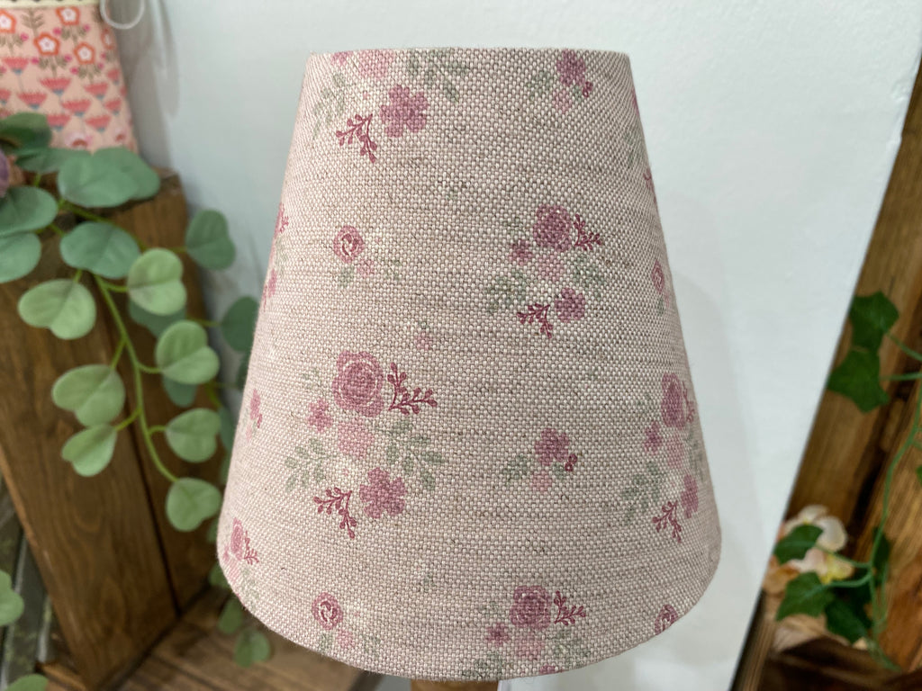 Candle Clip Lampshade - Damson natural linen - Multi
