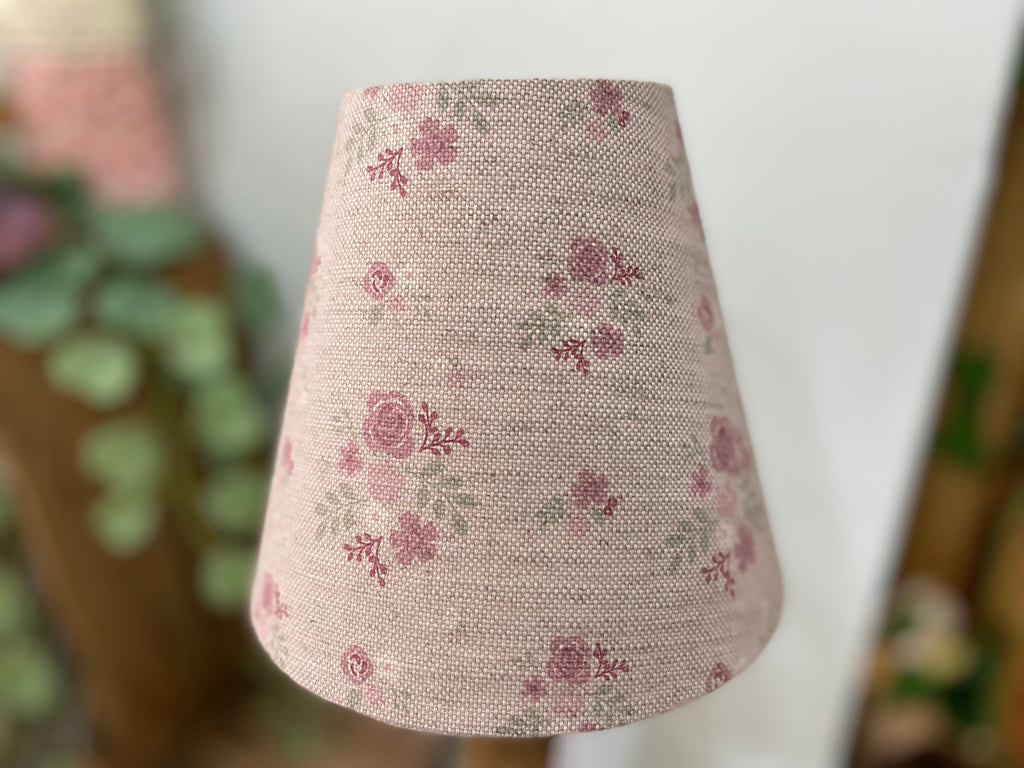 Candle Clip Lampshade - Damson natural linen - Multi