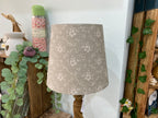 Empire Lampshade - Linen & Rose -  Emilia Fog on natural linen - 20cm Empire