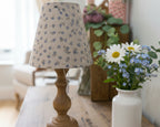 Candle Clip Lampshade - Ditsy natural linen - Blues