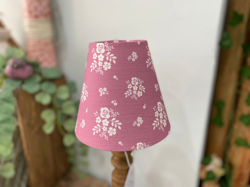 Candle Clip Lampshade - Damson linen - Deep Rose pink