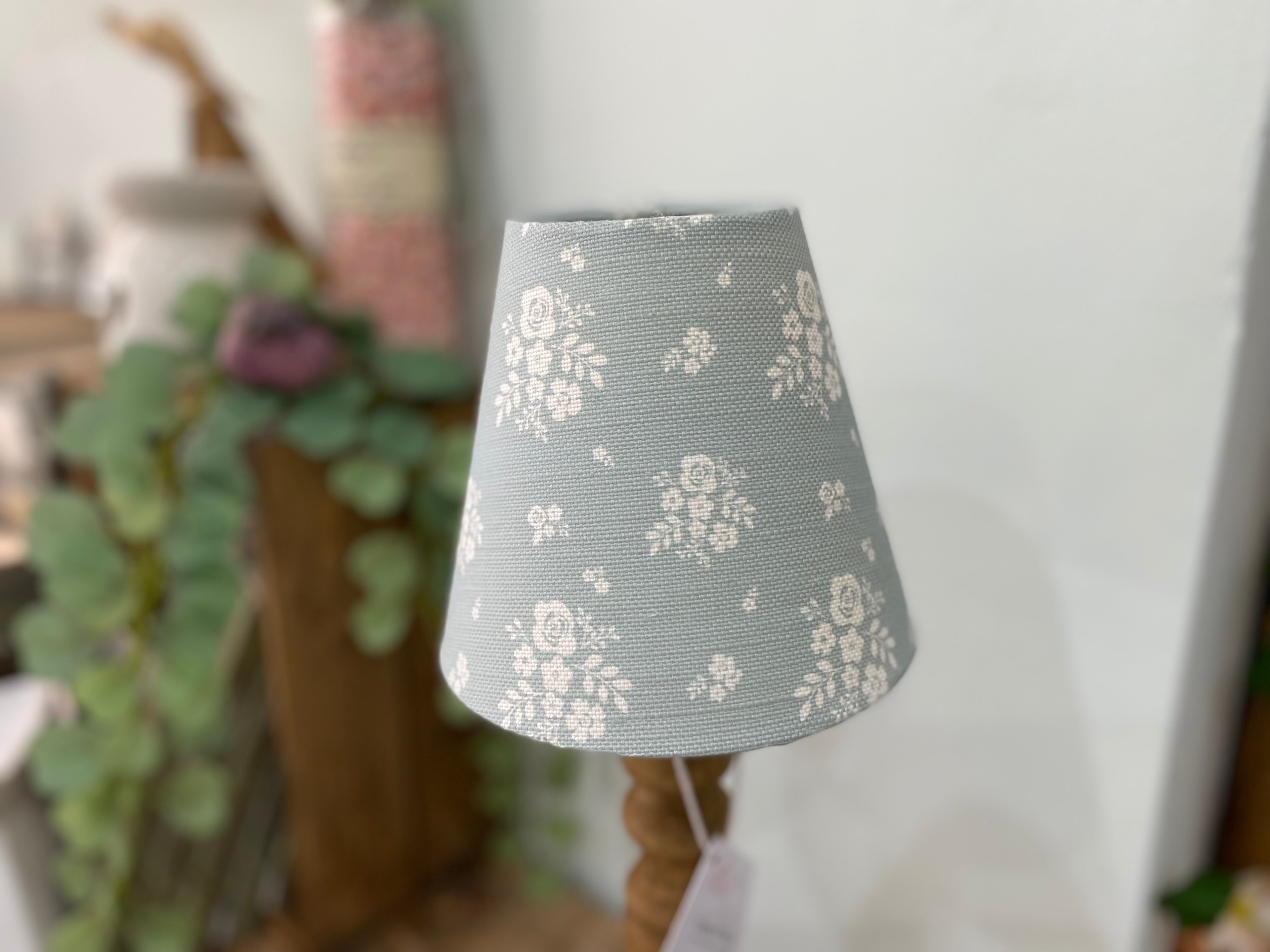 Candle Clip Lampshade - Damson linen - Duck Egg