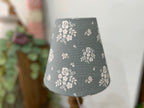 Candle Clip Lampshade - Damson linen - Sea Green