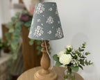 Candle Clip Lampshade - Damson linen - Sea Green