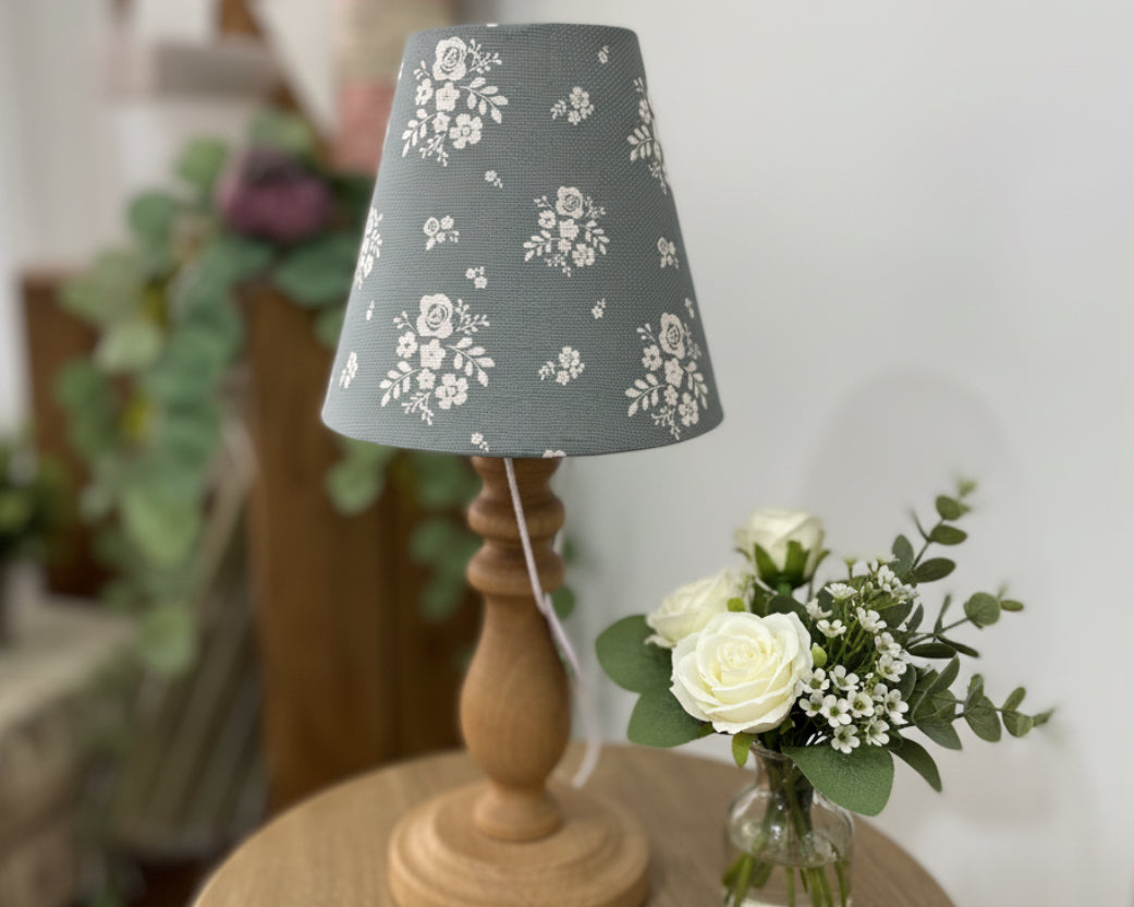 Candle Clip Lampshade - Damson linen - Sea Green