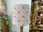 Empire Lampshade - Linen & Rose -  Emilia Snow on natural linen - 20cm empire