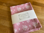 Tea Towel - Linen and Rose - Damson - Pale Pink